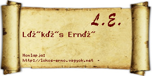 Lökös Ernő névjegykártya
